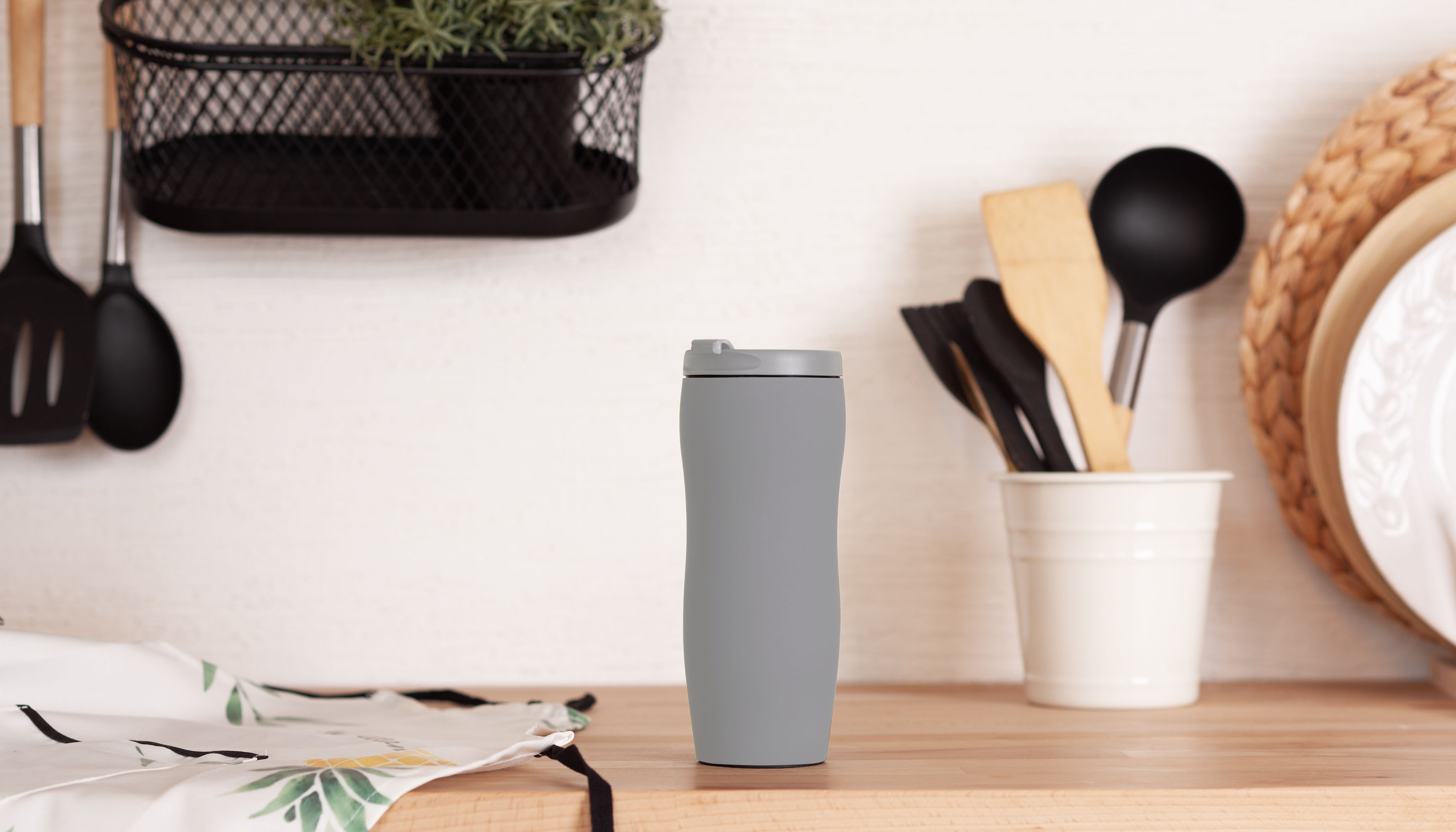 Термостакан "Монтана" 400 мл, покрытие soft touch, бирюзовый