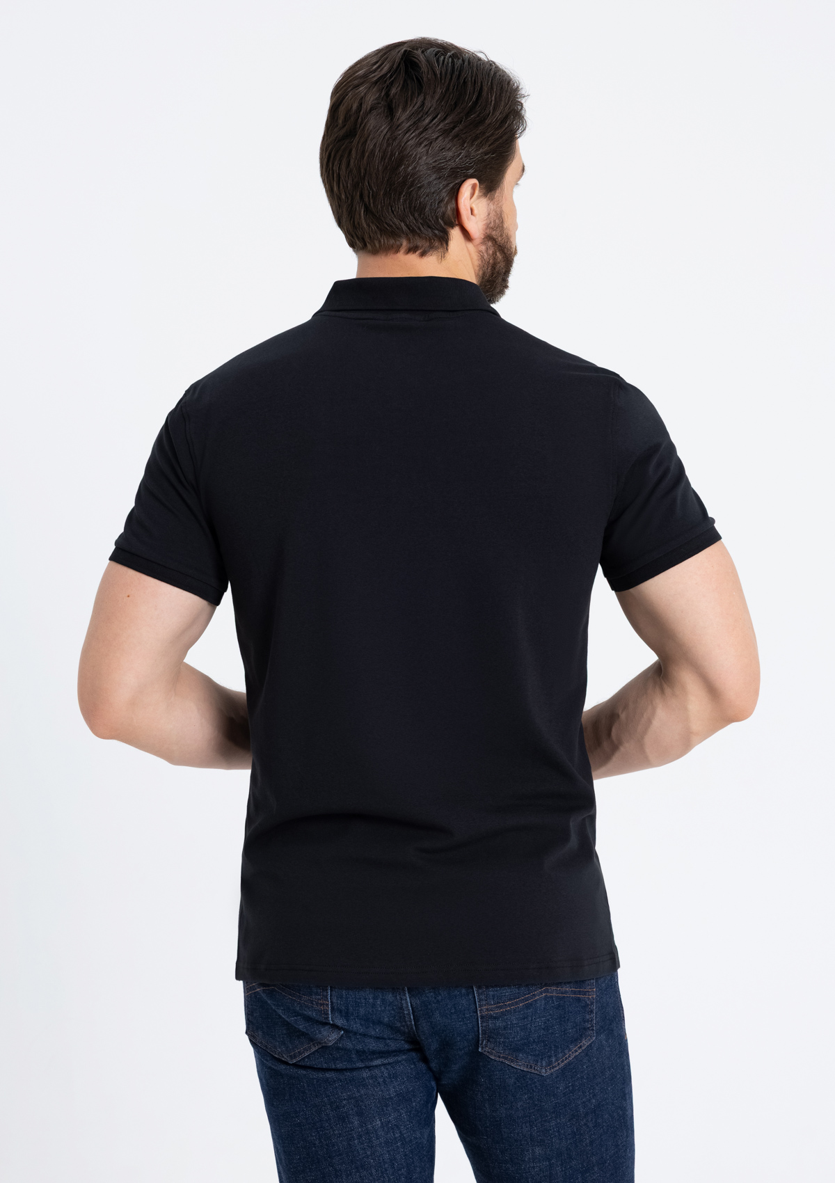 Рубашка поло унисекс STAN хлопок/эластан 200, 05, Чёрный,  (20)  (56/XXXL)