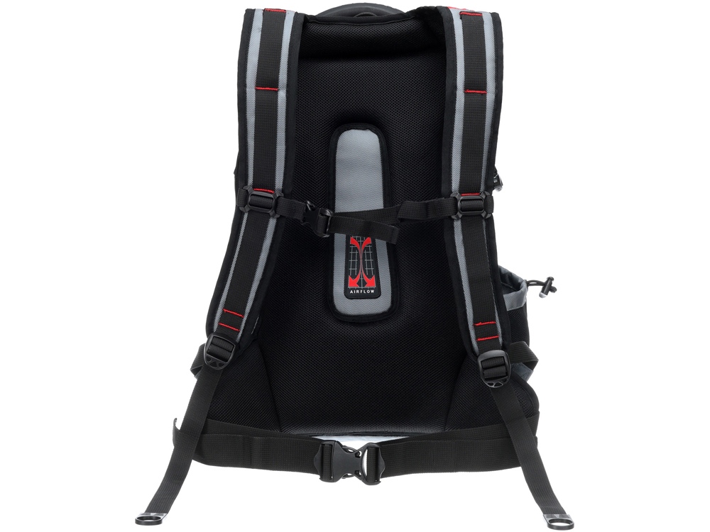 Рюкзак TORBER ДРАЙВ с отделением для ноутбука 15, серый/красный, полиэстер 1680D, 36x17x50 см, 30 л