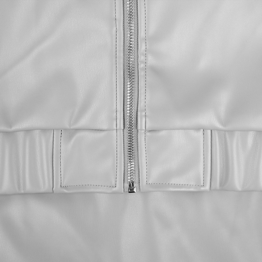 Бомбер из искусственной кожи Univer, серый, размер XL/XXL