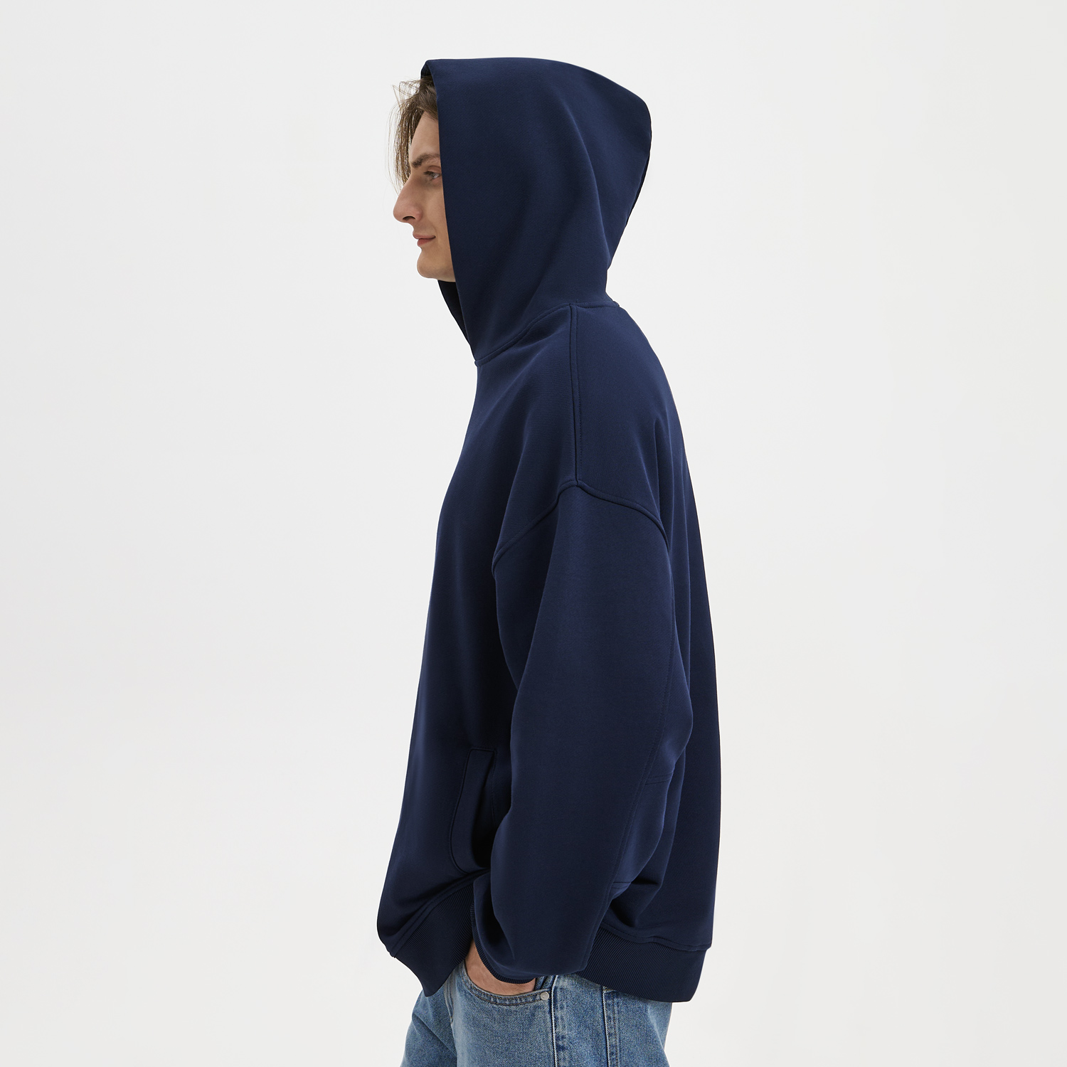 Худи оверсайз унисекс Фьюжн (Fusion), темно-синий, размер 3XL/4XL