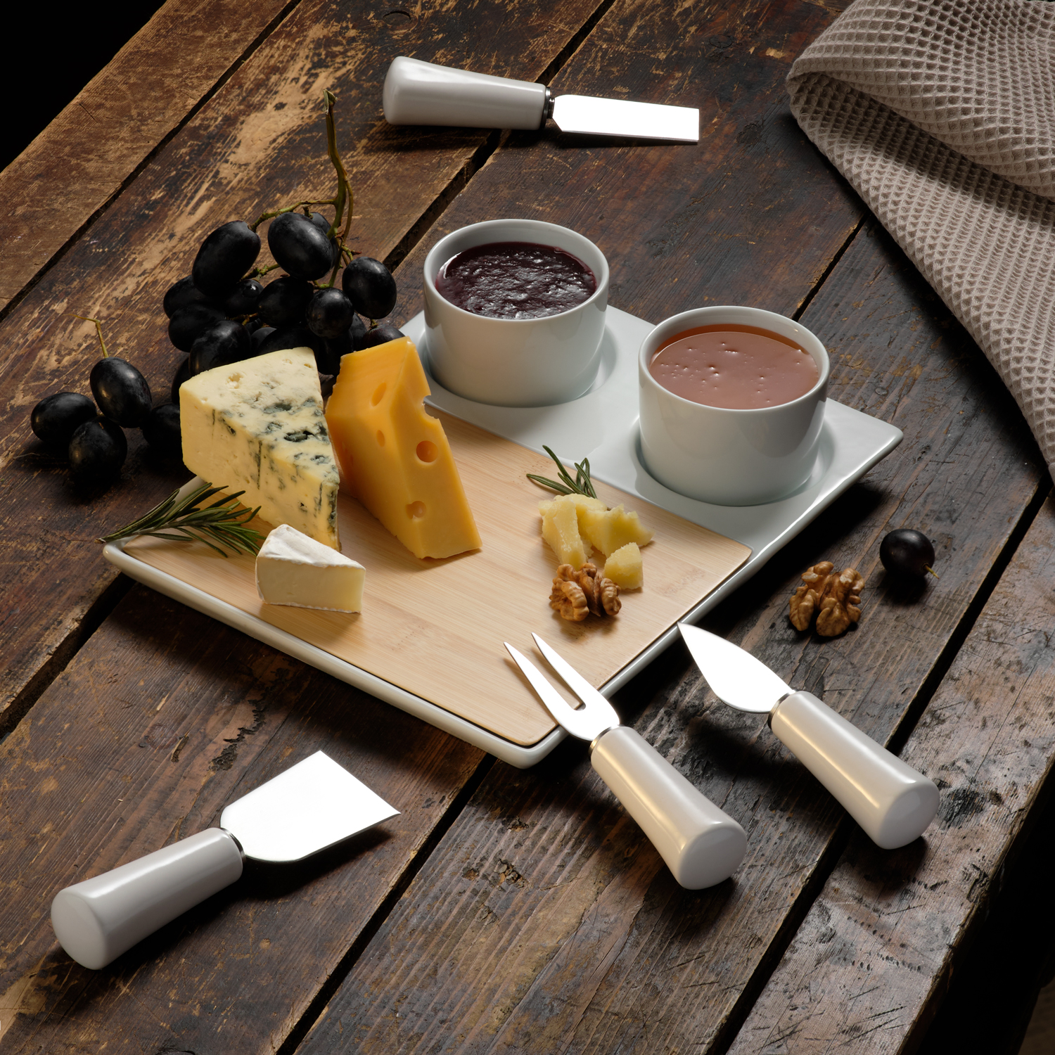 Набор для сыра Keso — пример нанесения логотипа (Portobello Керамические кружки) | Print Logo