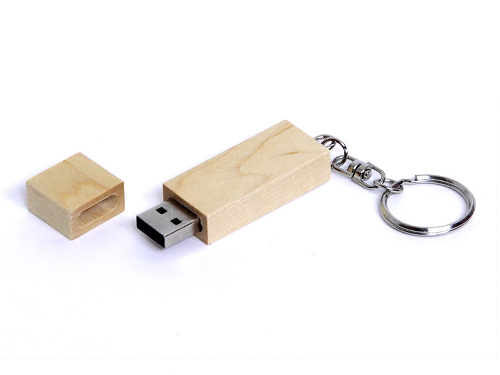 USB 2.0- флешка на 16 Гб прямоугольная форма, колпачок с магнитом с логотипом  | Print Logo