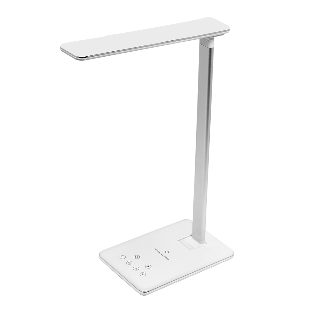 Настольная лампа c беспроводной зарядкой Люмос Ультрамарин (Lumos Ultramarine), синяя фото на сайте Print Logo.