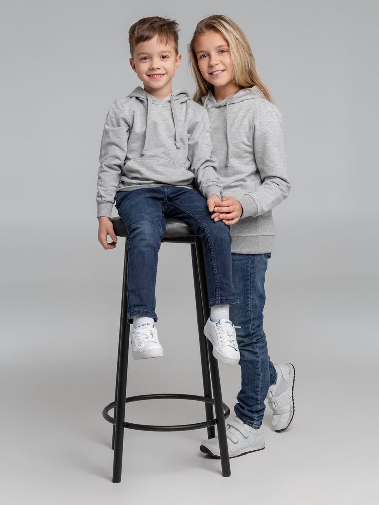 Толстовка с капюшоном детская Kirenga Kids, серый меланж, 10 лет