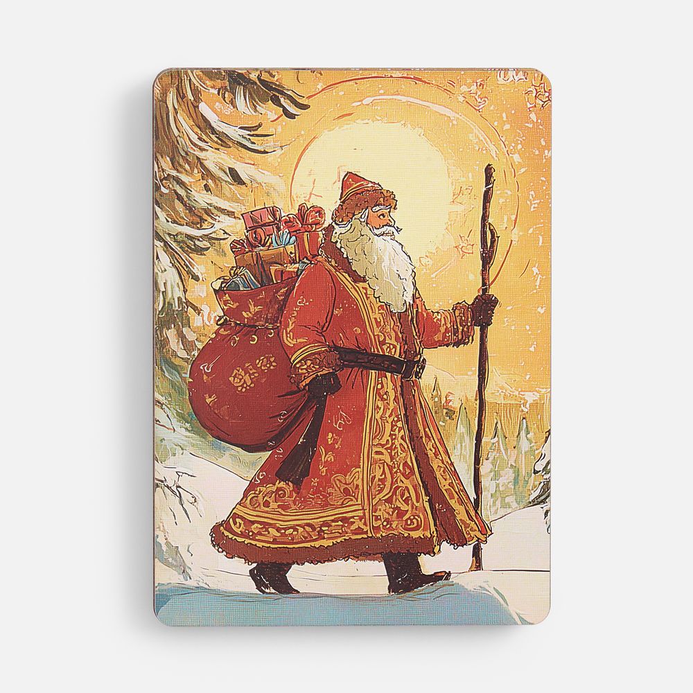 Пазл фигурный «Дед Мороз» с логотипом сделано в России | Print Logo