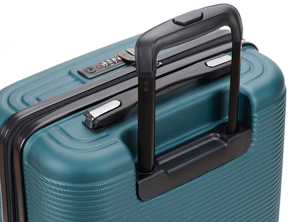 Чемодан TORBER ОНЕГА, зелёный, ABS-пластик, 59,5 х 39,5 х 24 см, 46 л
