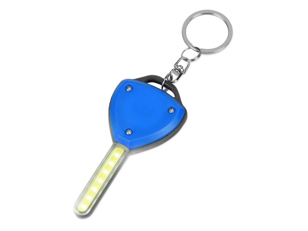 Брелок-фонарик COB Switch, синий/серый