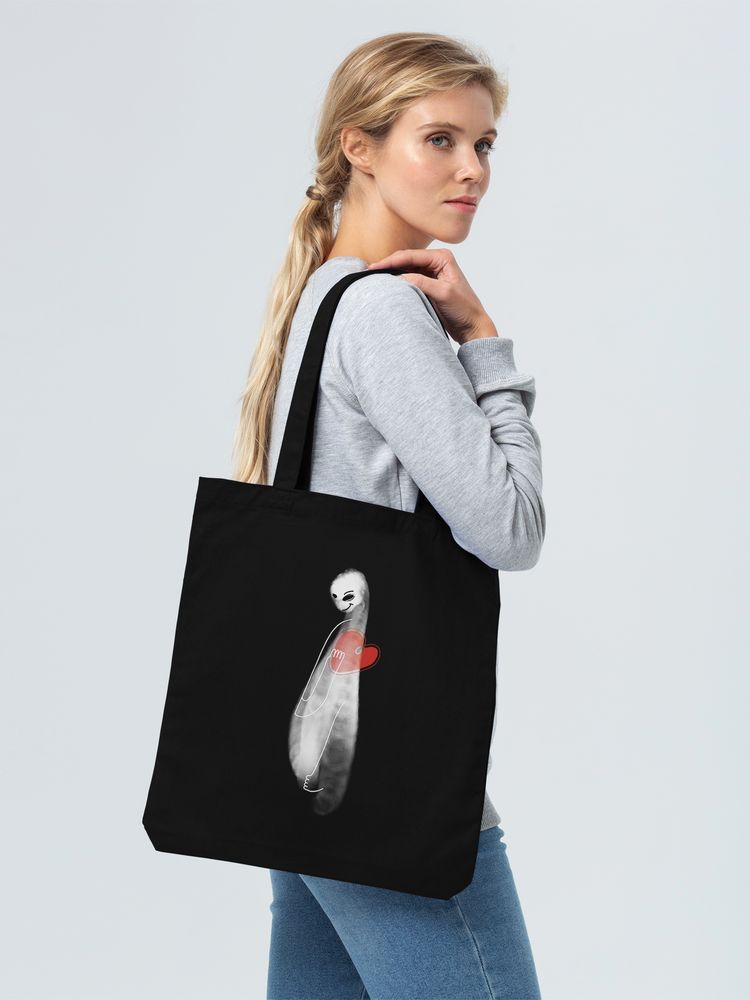 Холщовая сумка Ghost of Love — пример нанесения логотипа (Соль) | Print Logo