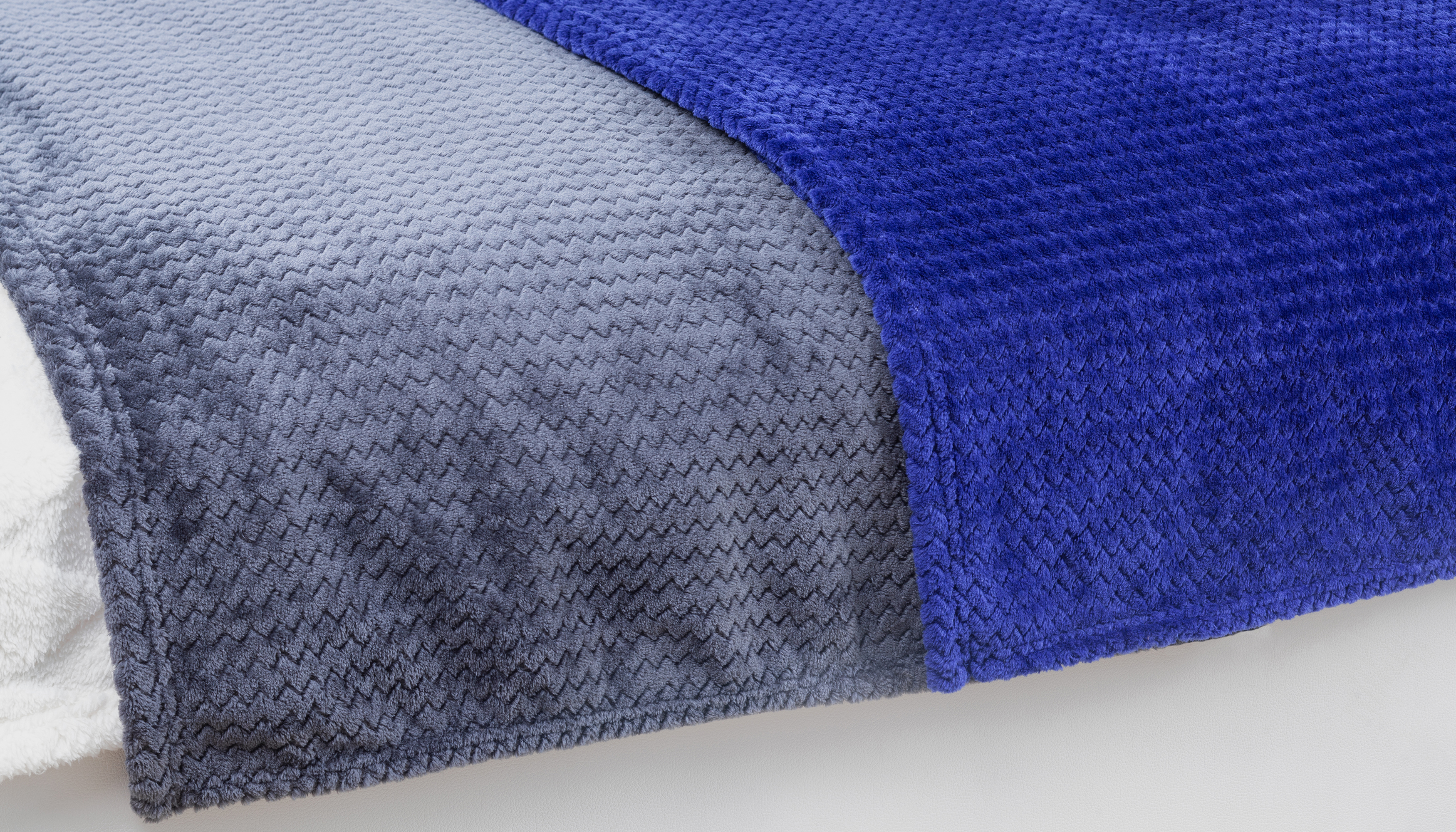 Плед "Волна", темно-синий