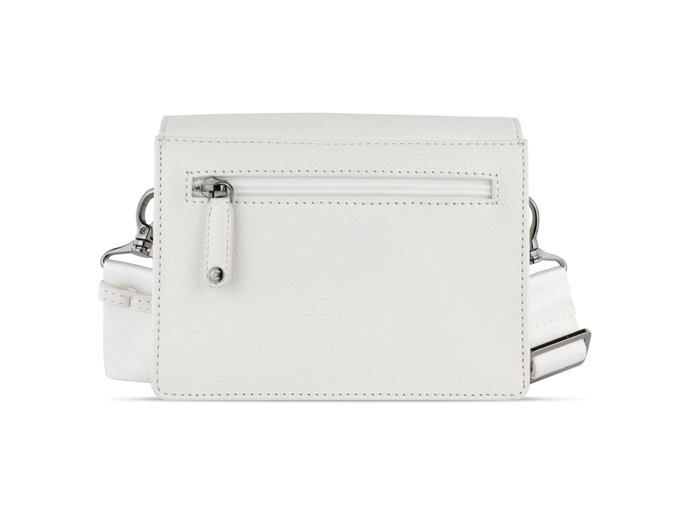 Сумка через плечо женская BUGATTI ЭЛЬЗА | ELSA, белая, воловья кожа/полиэстер, 18,5х8,5х14,5 см