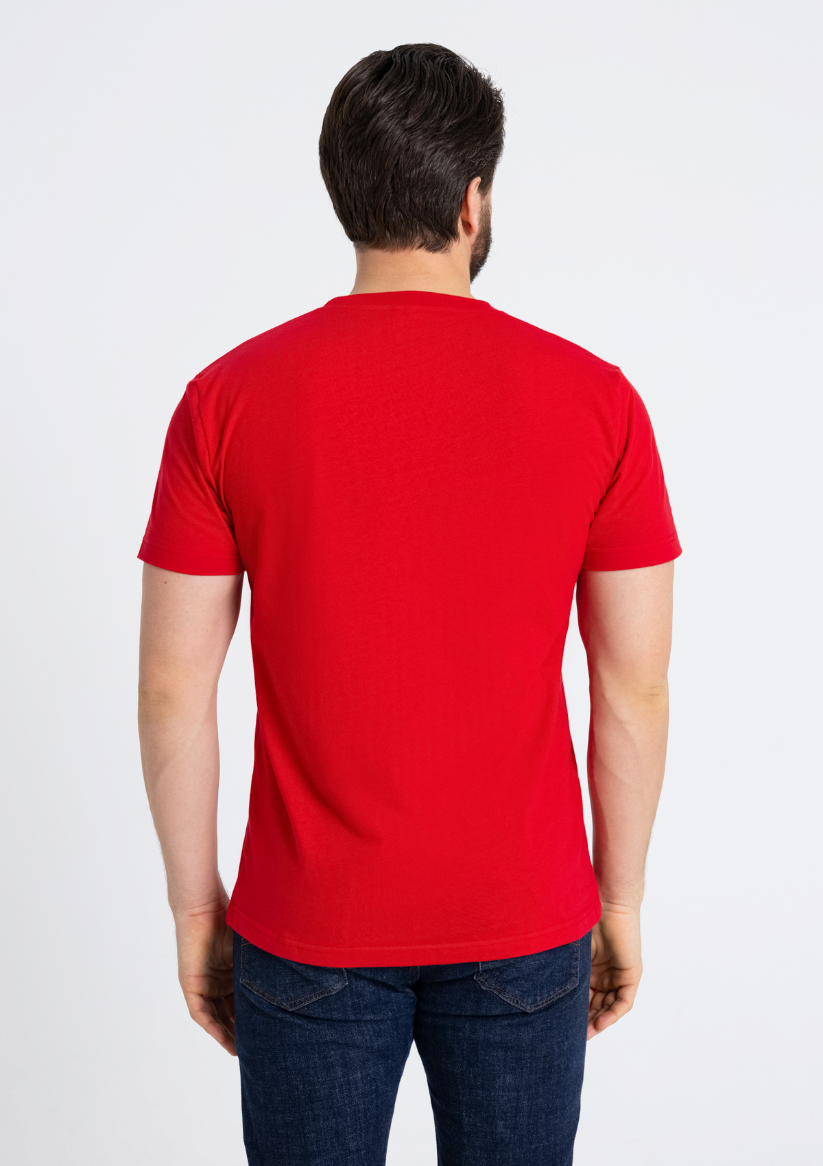Футболка мужская STAN хлопок 180, 08, Красный,  (14)  (46/S)