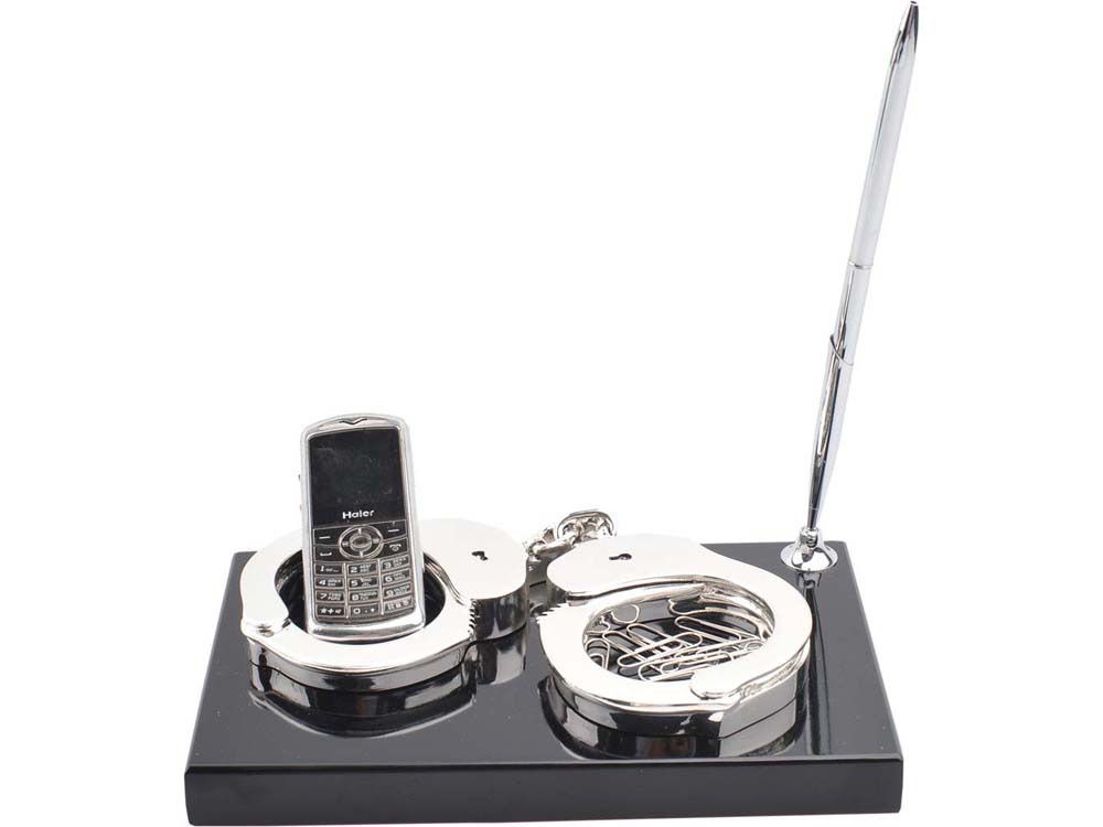 Настольный прибор Правопорядок, серебристый/черный