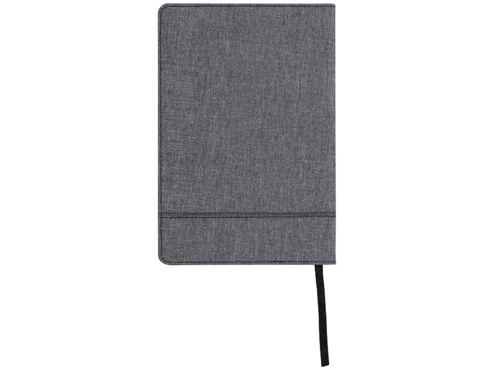 Блокнот А5 с кожаной вставкой, серый/черный