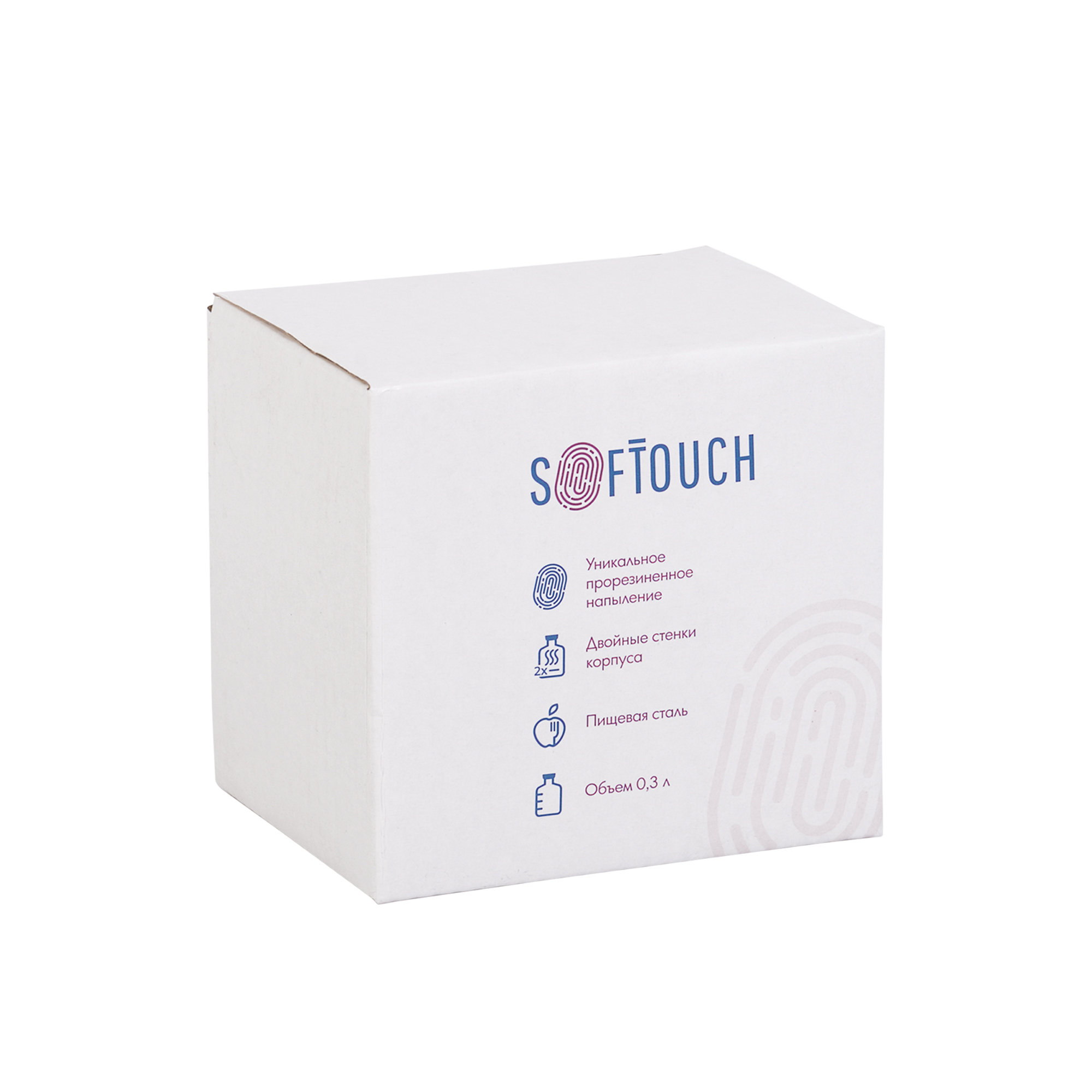 Кружка с карабином "Юта" 300 мл, покрытие soft touch — пример нанесения логотипа (SOFTOUCH) | Print Logo