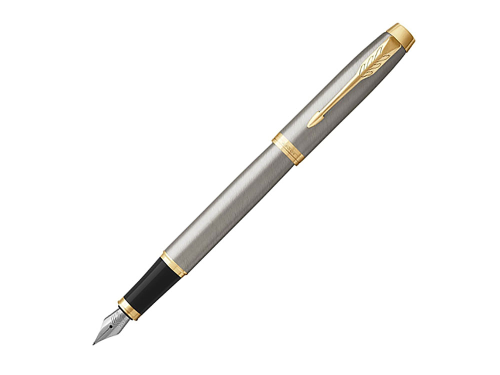 Ручка перьевая Parker IM Metal Brushed Metal GT с логотипом Parker | Print Logo