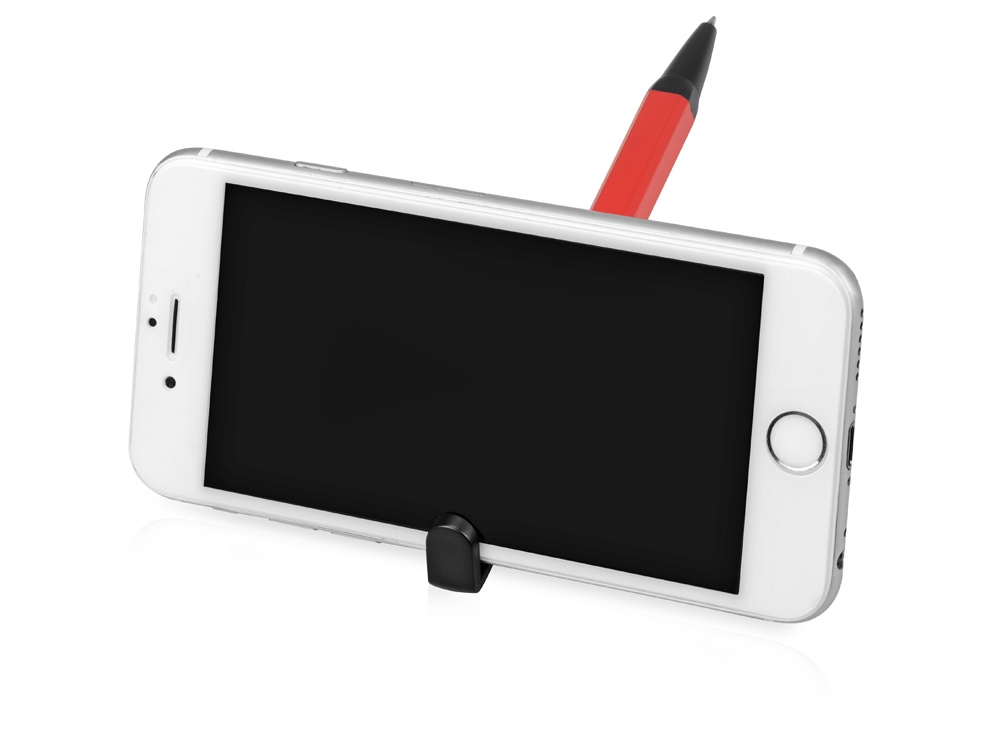 Ручка-подставка металлическая, Кипер Q, красный/черный