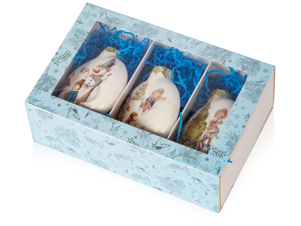 Набор новогодних шаров, 3 шт — пример нанесения логотипа () | Print Logo