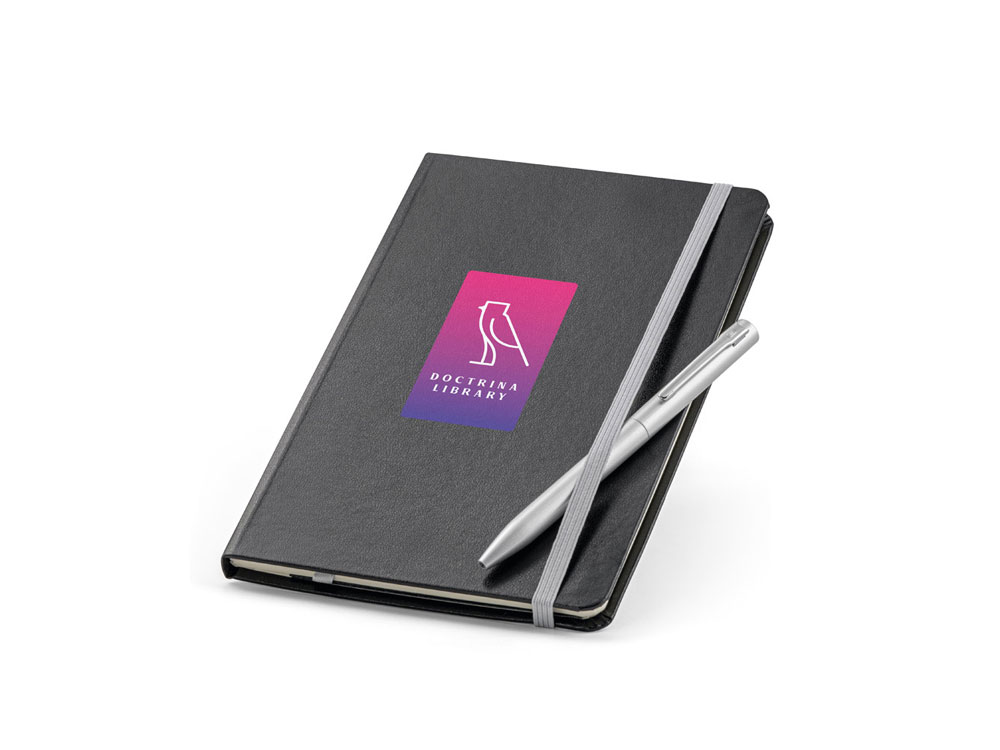 MORAES. Набор из шариковой ручки и блокнота A5, Светло-серый