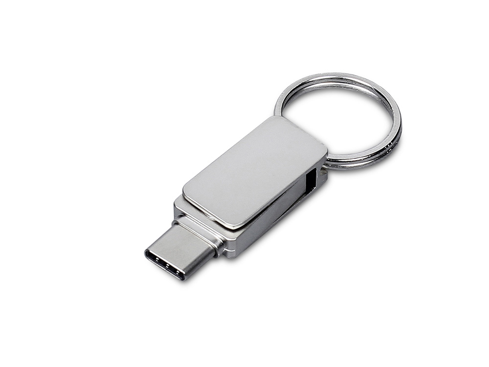 USB 3.0- флешка Mercury на 128 Гб с поворотным механизмом и дополнительным разъемом Type-C с логотипом  | Print Logo