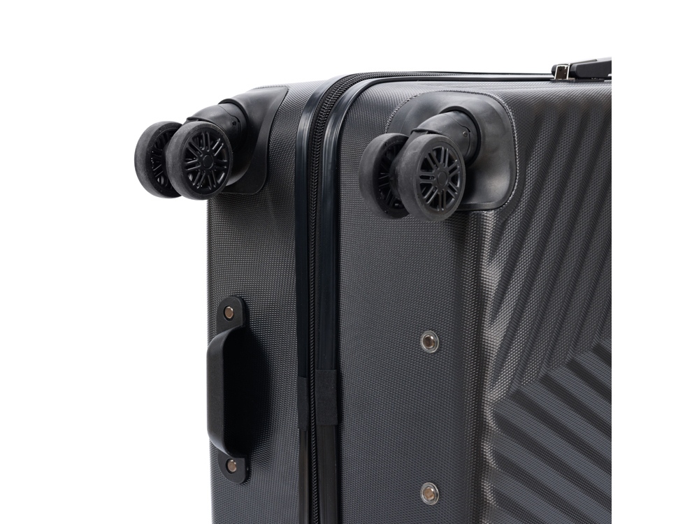 Чемодан TORBER ЛАМА, чёрный, ABS-пластик, 49 х 29,5 х 77 см, 92 л