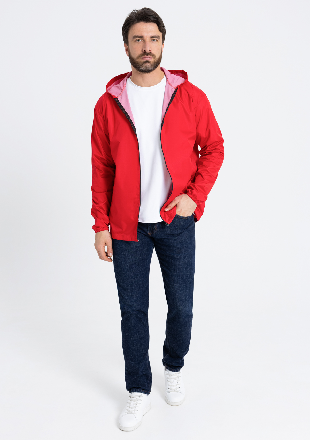 Ветровка унисекс STAN дюспо 210T, 85, 59, Красный,  (14)  (50/L)