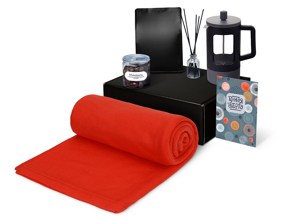 Подарочный набор Re:y. Vive с пледом, френч-прессом и кофе