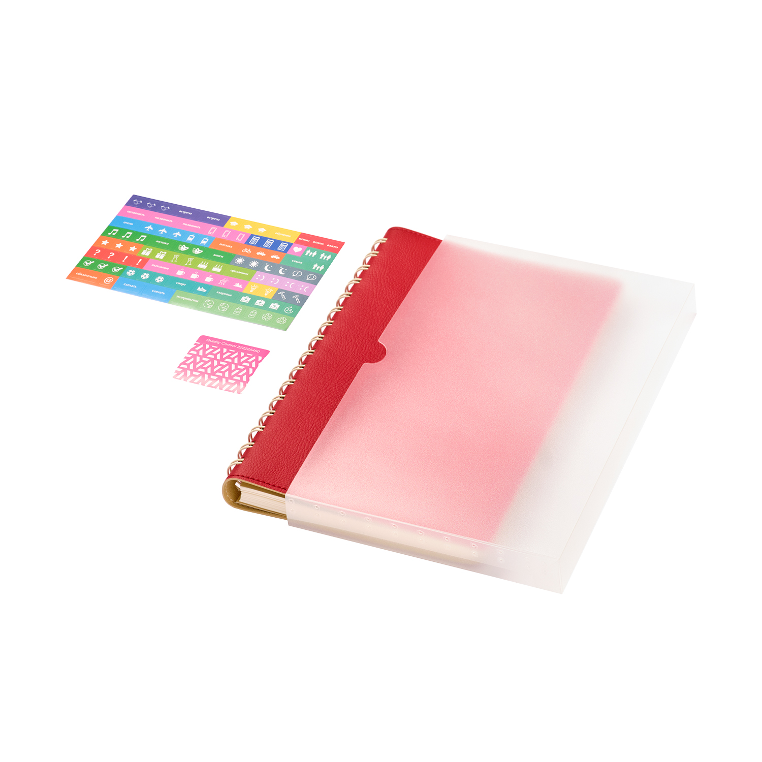 Ежедневник Виста (Vista) недатированный, красный/бежевый