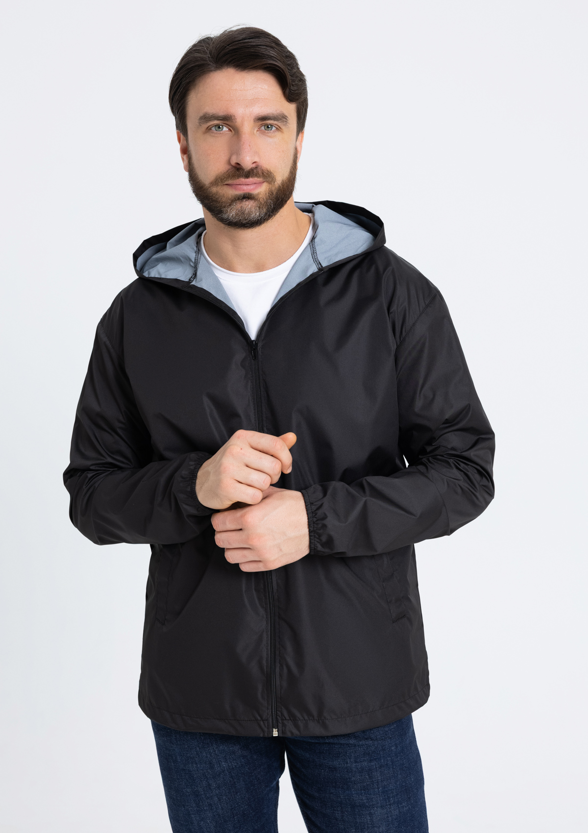 Ветровка унисекс STAN дюспо 210T, 85, 59, Чёрный,  (20)  (44/XS)