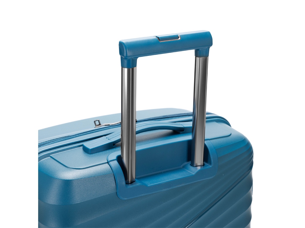 Чемодан TORBER НЕВО, синий, полипропилен, 45 х 26 х 66 см, 66 л