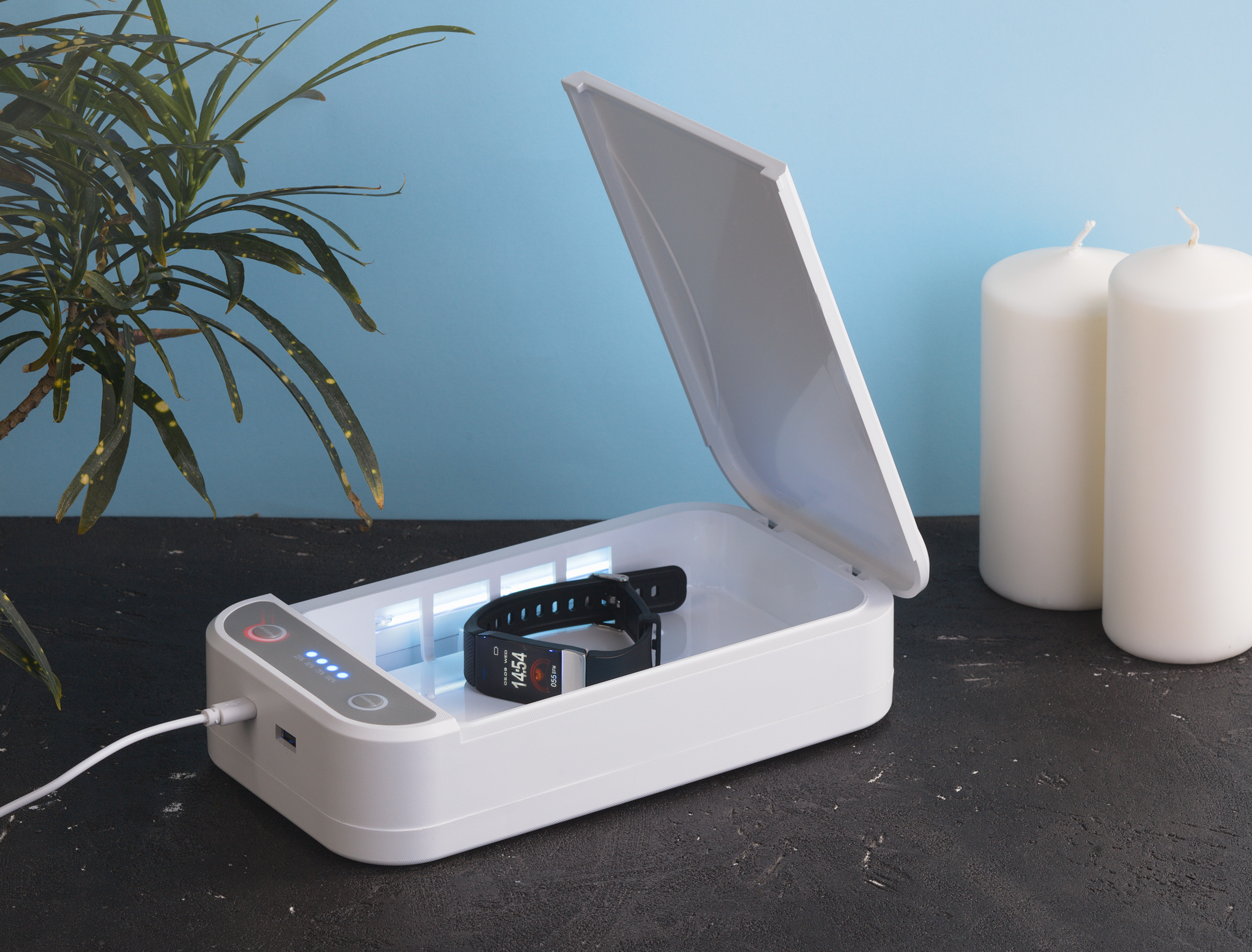 УФ-стерилизатор с беспроводным зарядным устройством, белый