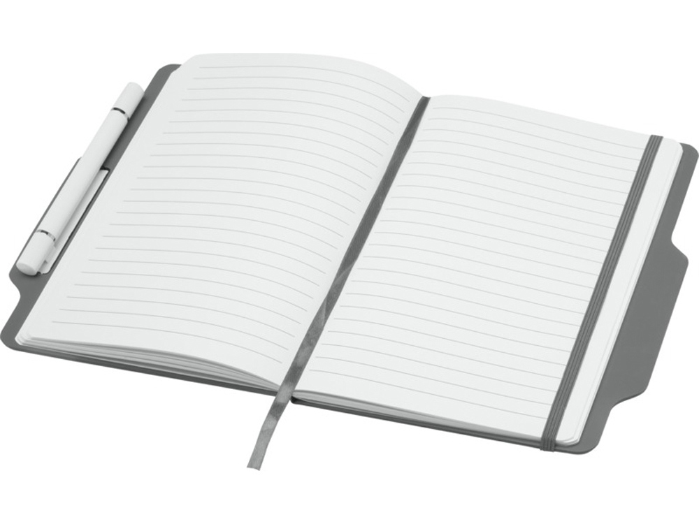 Nexus блокнот формата А5 в твердой обложке с ручкой и карандашом - Серый
