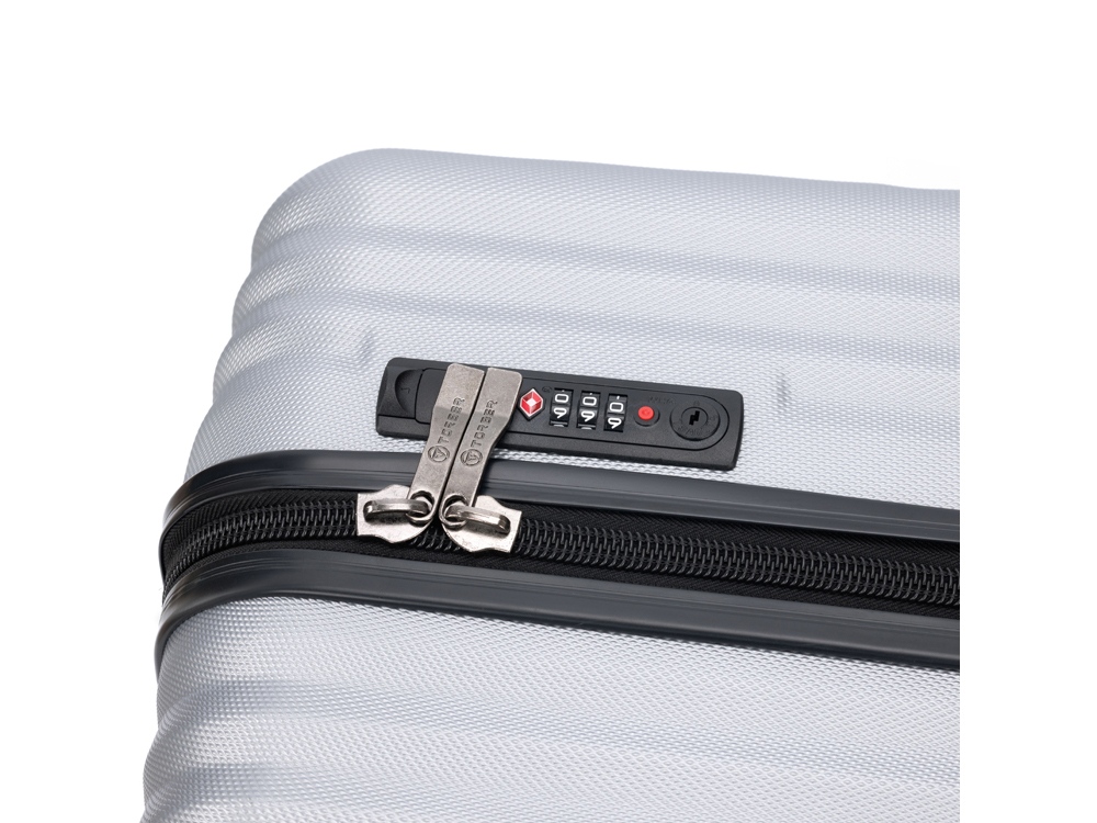 Чемодан TORBER ЛАМА, серебристый, ABS-пластик, 49 х 29,5 х 77 см, 92 л