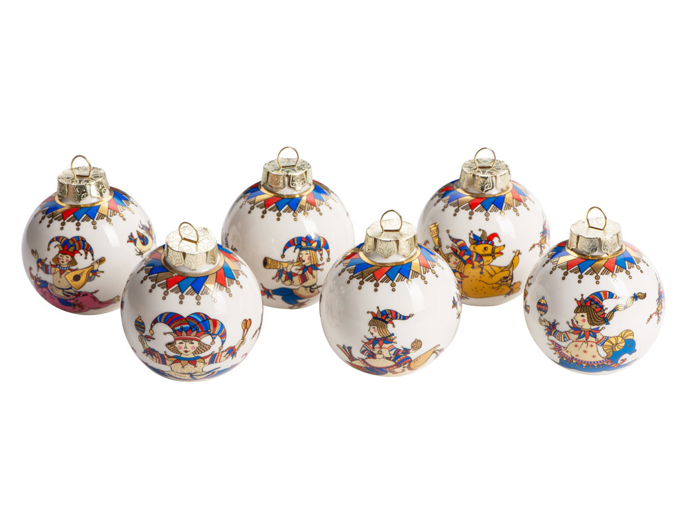 Набор новогодних шаров Зимние узоры, 6 шт