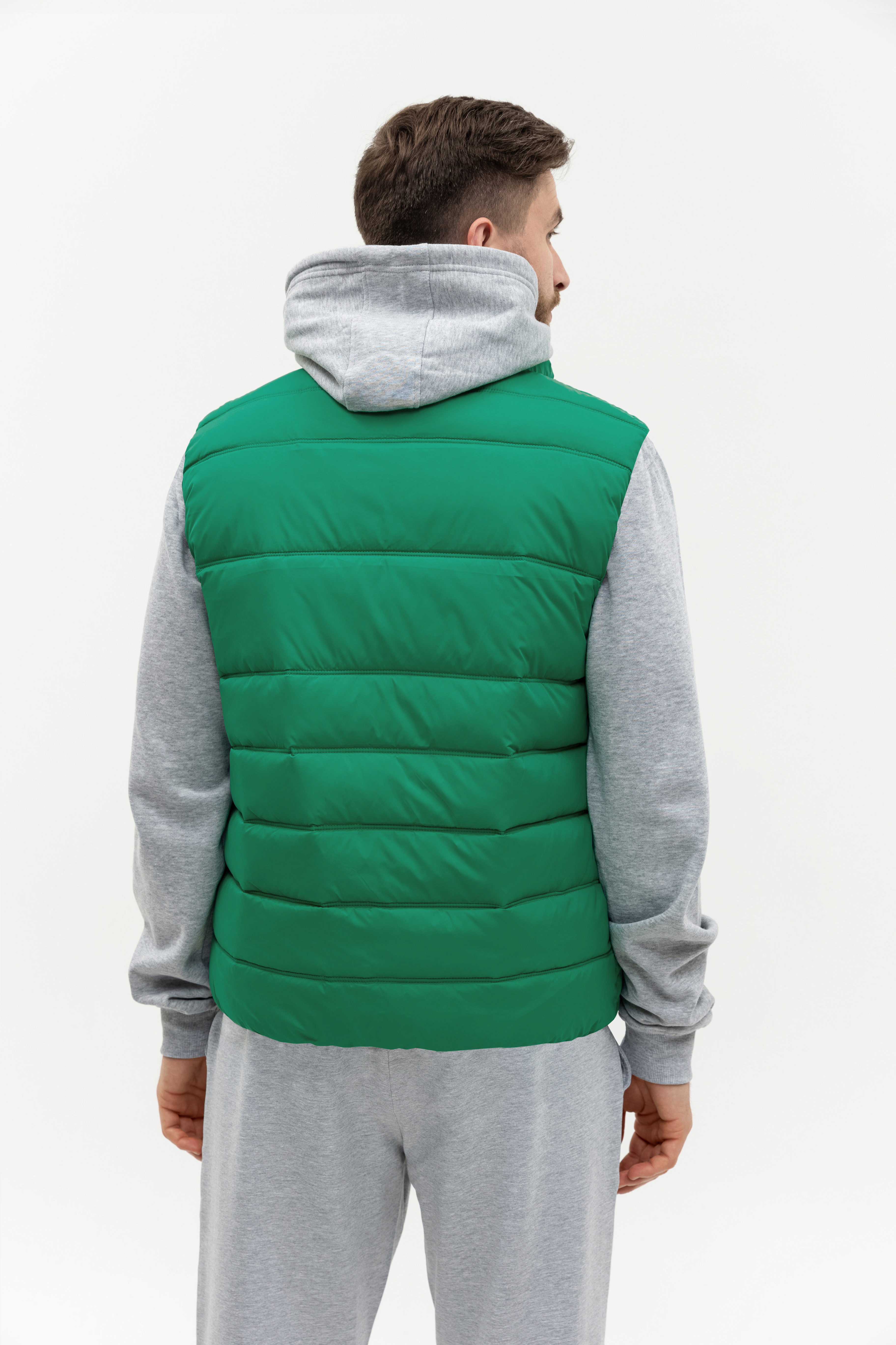 Жилет мужской STAN утепленный таффета 210T,65, 82, Зелёный,  (30/1)  (56/XXXL)