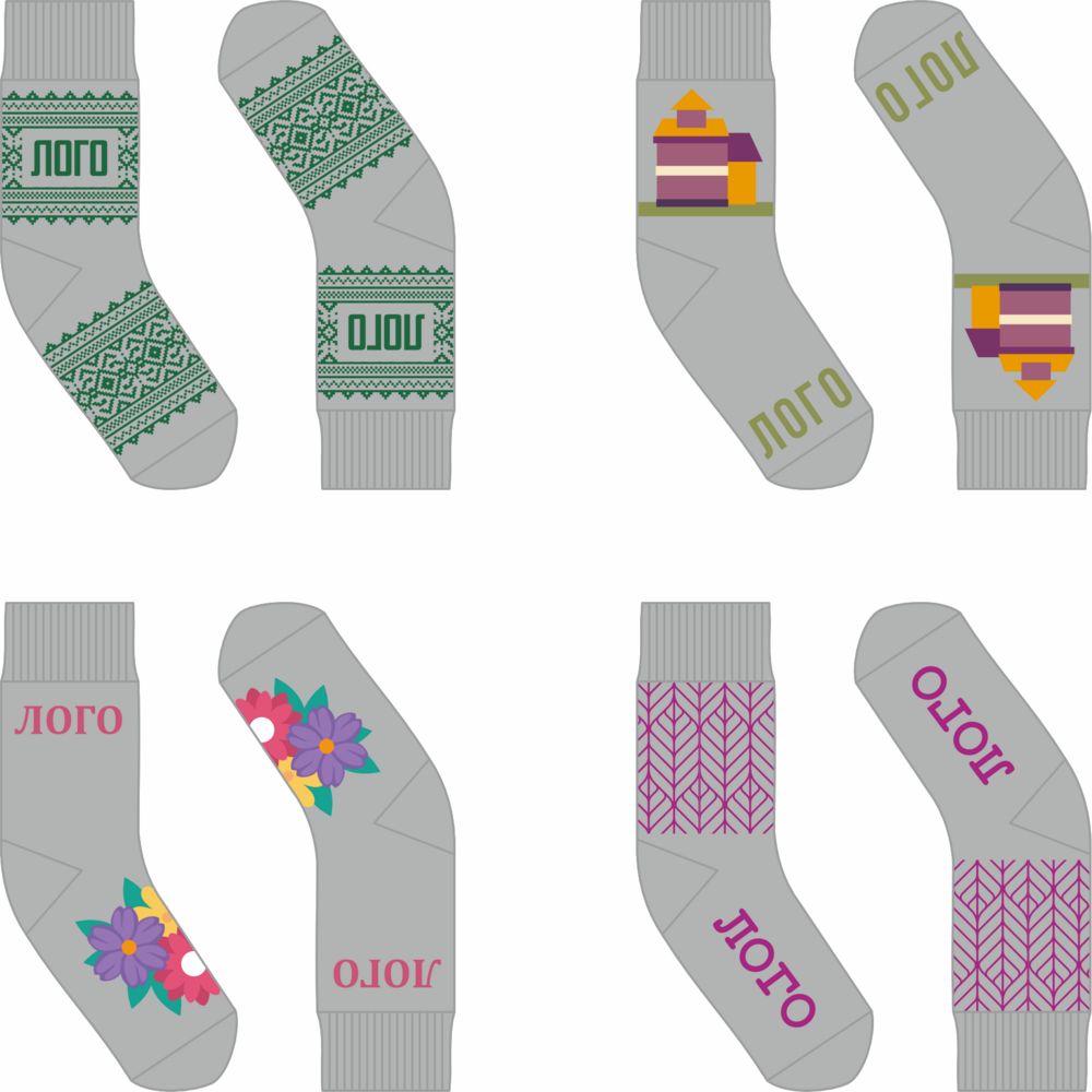 Носки махровые Fluffy на заказ с логотипом сделано в России | Print Logo