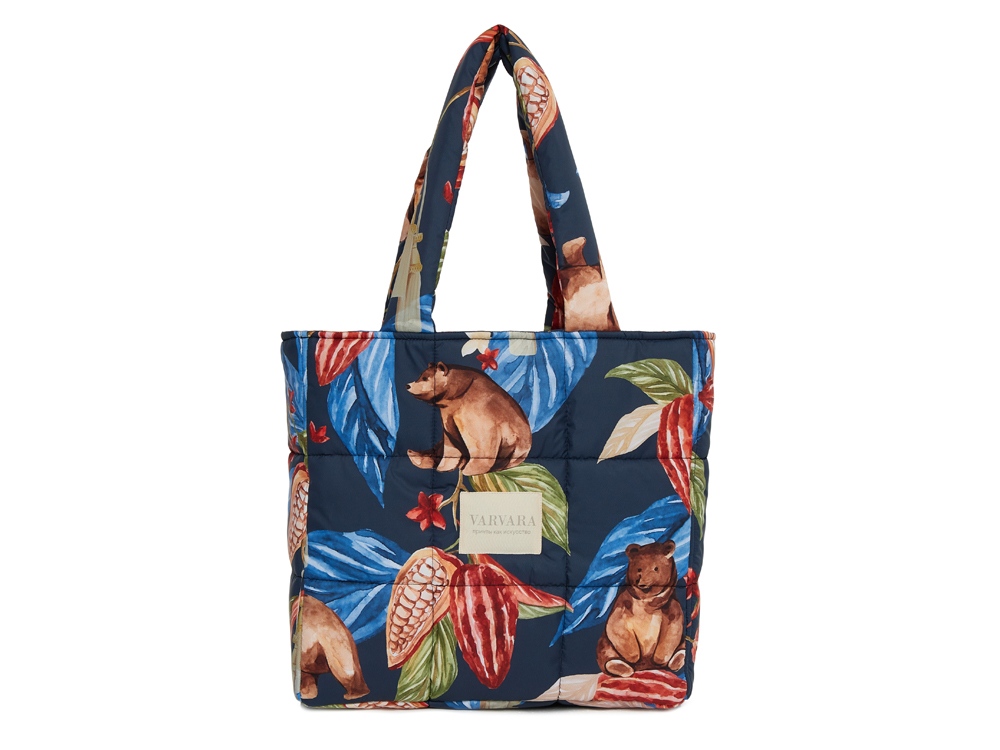 Сумка стеганая Мишки в шоколаде с логотипом Varvara | Print Logo