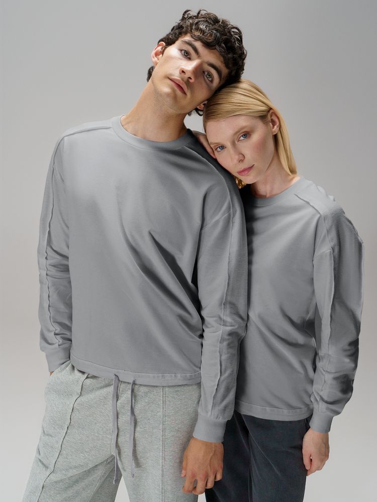 Свитшот унисекс Vozduh, светло-серый, размер XL/XXL