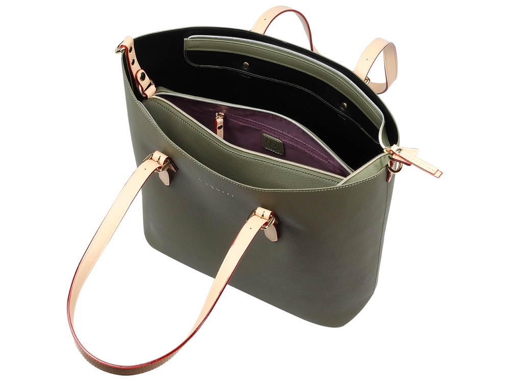 Сумка-шоппер BUGATTI ЭЛЛА | ELLA, оливковая, полиуретан, 47,5х12х32 см