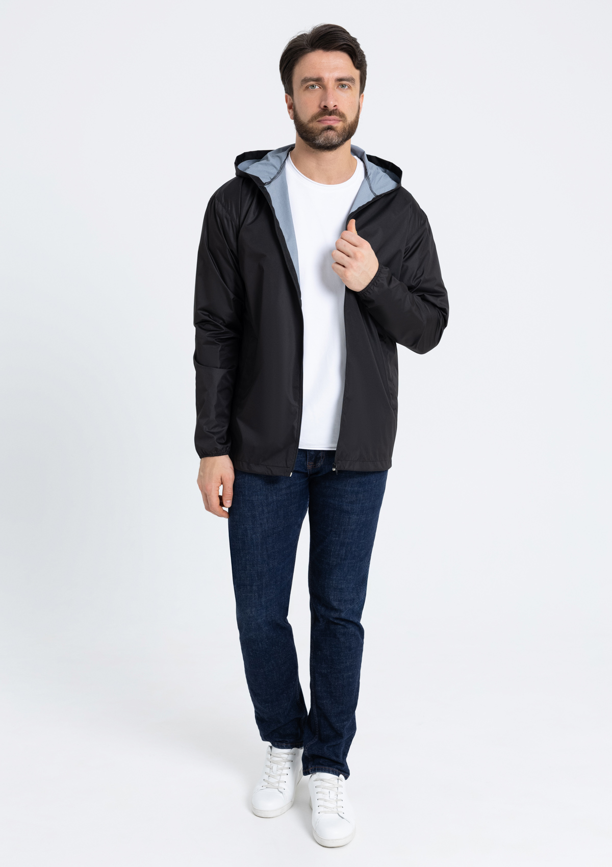 Ветровка унисекс STAN дюспо 210T, 85, 59, Чёрный,  (20)  (44/XS)