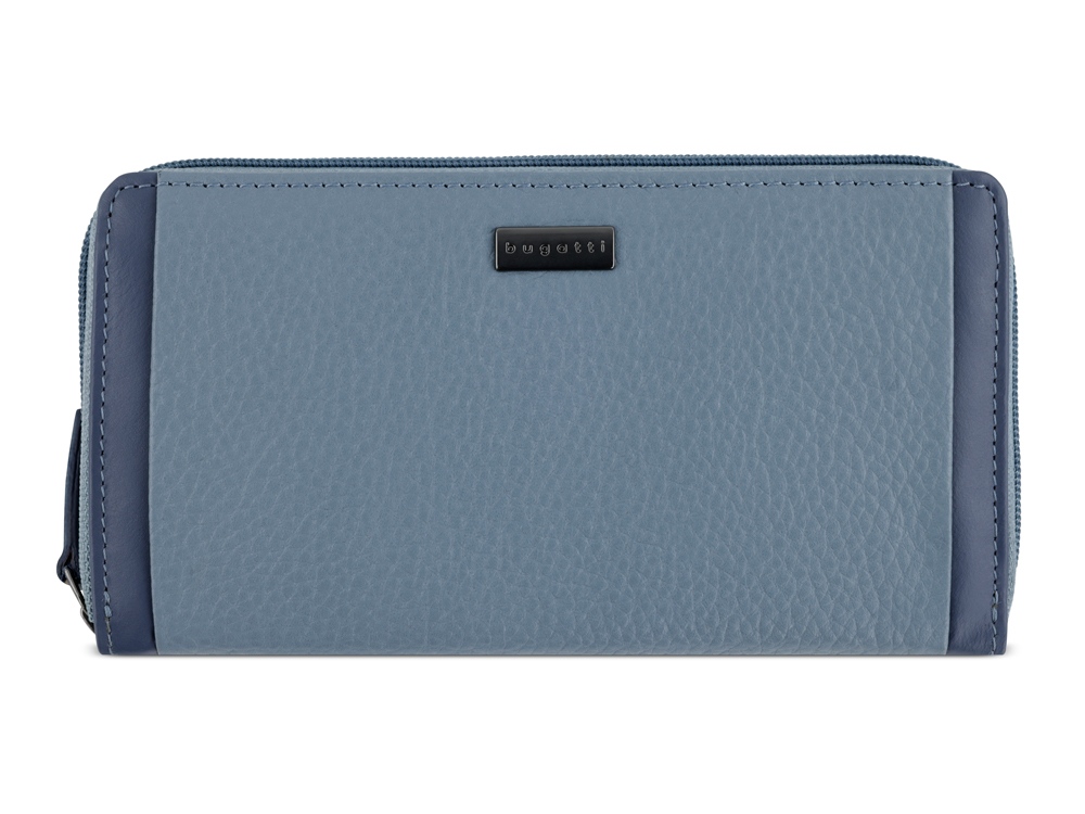 Кошелёк женский BUGATTI СИНА | SINA, голубой, воловья кожа/полиэстер, 19х3х11 см