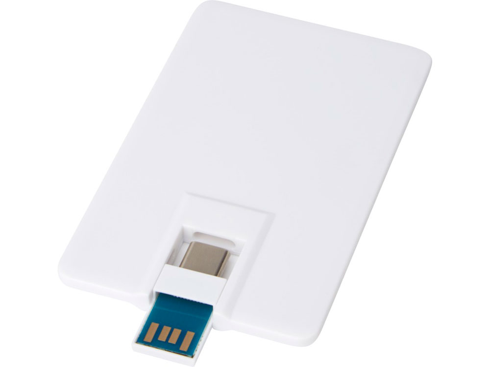 USB 3.0- флешка на 64 Гб Duo Slim с разъемом Type-C с логотипом  | Print Logo