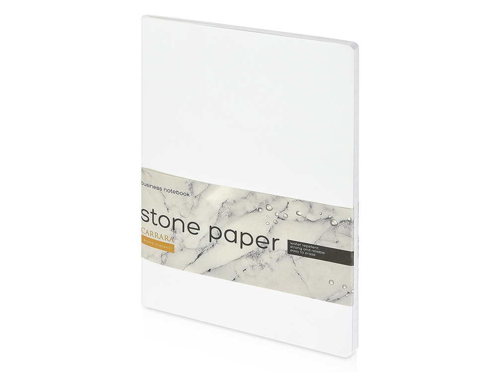 Тетрадь с каменной бумагой А5 Carrara с логотипом Bruno Visconti | Print Logo