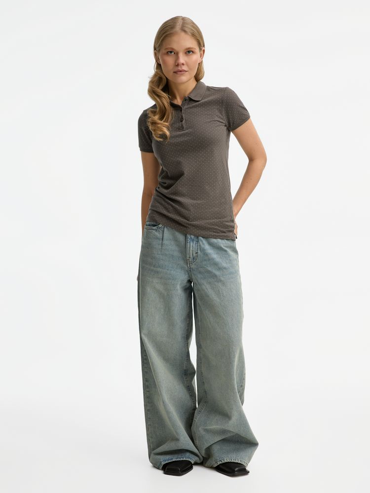 Рубашка поло женская Brandy Women темно-серый с белым, размер L