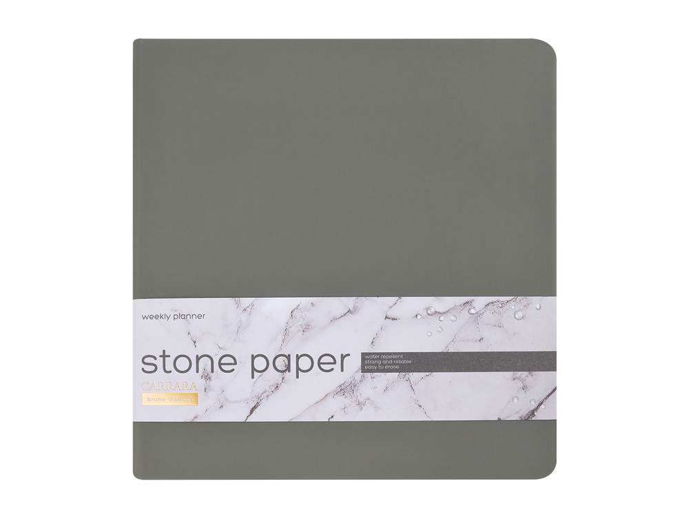 Еженедельник с каменной бумагой А5+ Carrara, серый