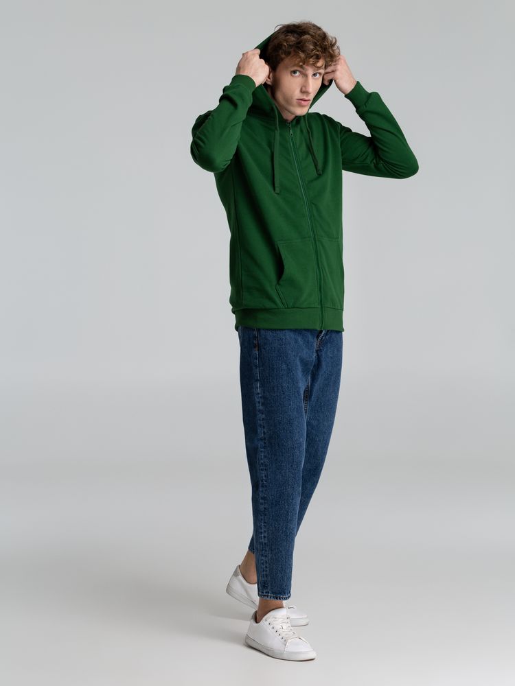 Толстовка на молнии с капюшоном Siverga Heavy 2.0, темно-зеленая, размер XXL