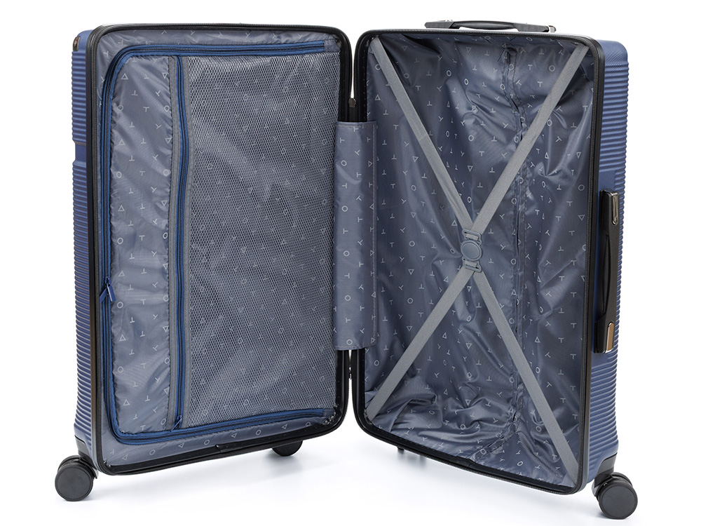 Чемодан TORBER ОНЕГА, синий, ABS-пластик, 69,5 х 46 х 26 см, 69 л