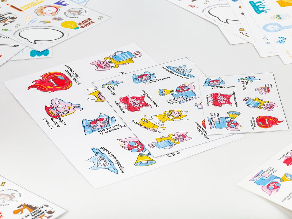 Наклейки UV-DTF Sticker Pack на заказ — пример нанесения логотипа (сделано в России) | Print Logo