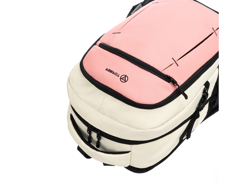 Рюкзак TORBER КЛАСС, персиковый, 46 x 32 x 18 см + Мешок для сменной обуви в подарок!