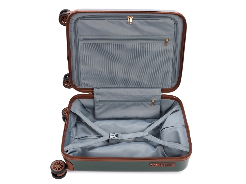 Чемодан для ручной клади BUGATTI АМЕЛИЯ | AMELIA, зеленый, поликарбонат / АБС-пластик, 32х22х53 см, 30 л